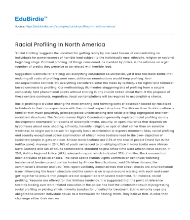 Challenging Racial Profiling in North America