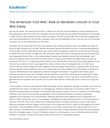 Abraham Lincoln’s Influence in the American Civil War