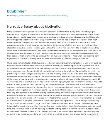 Narrative Essay about Motivation