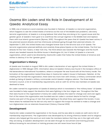 Osama Bin Laden: Architect of Al Qaeda