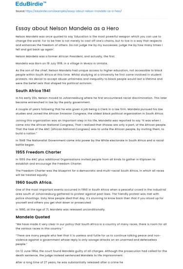 Nelson Mandela: A Beacon of Heroism