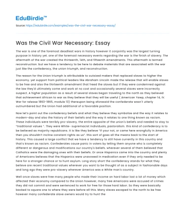 The Inevitability of the American Civil War