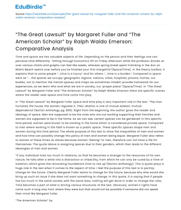 Comparing “The Great Lawsuit” and “The American Scholar”