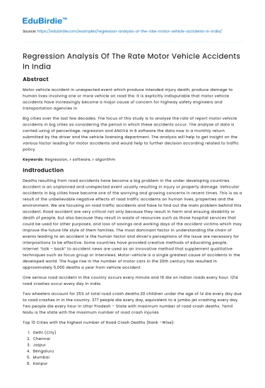 Analyzing Motor Vehicle Accident Trends in India
