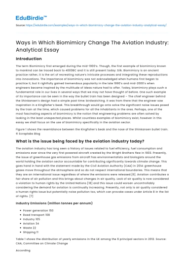 Ways in Which Biomimicry Change The Aviation Industry