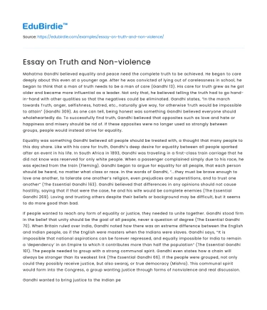 Essay on Truth and Non-violence