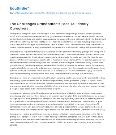 The Challenges Grandparents Face As Primary Caregivers
