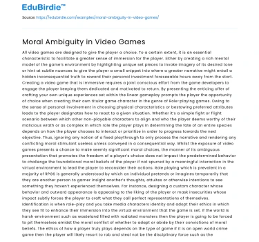 Moral Complexity in Interactive Gaming