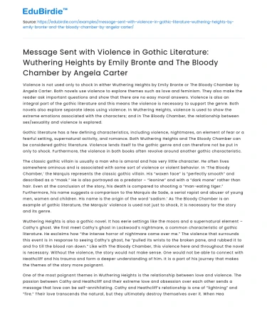 Violent Messages in Wuthering Heights and The Bloody Chamber
