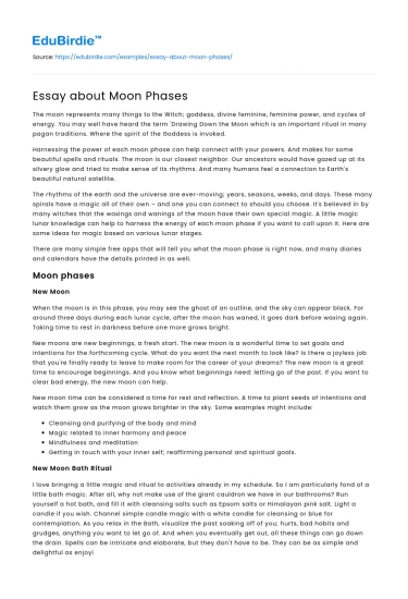 Essay about Moon Phases