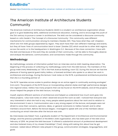 The American Institute of Architecture Students Community