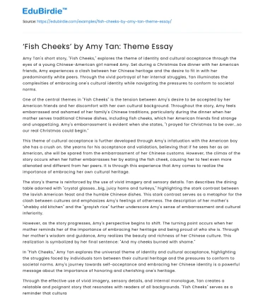 ‘Fish Cheeks’ by Amy Tan: Theme Essay
