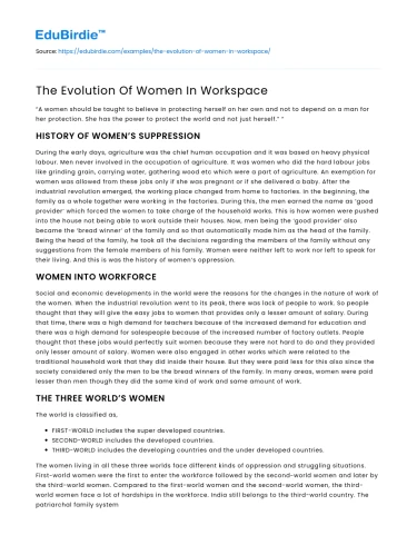 The Transformation Of Female Workforce Participation