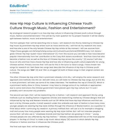 Impact of Hip Hop on Chinese Adolescents
