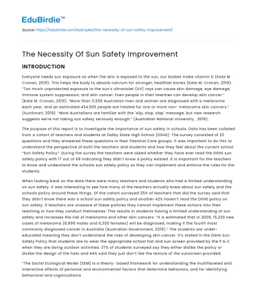 The Necessity Of Sun Safety Improvement
