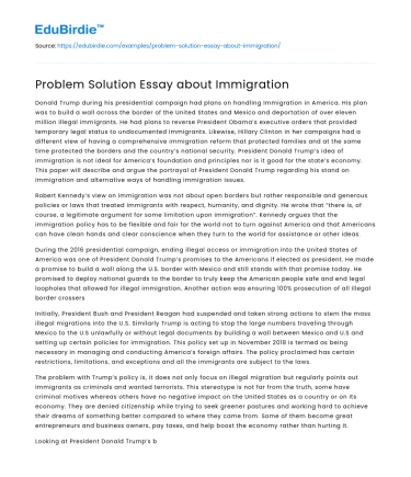 Problem Solution Essay about Immigration