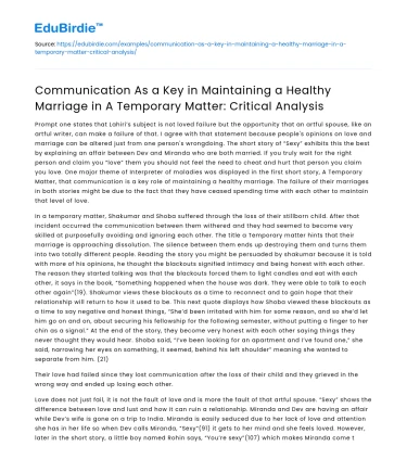 Communication in Maintaining Healthy Marriage: A Critical Analysis