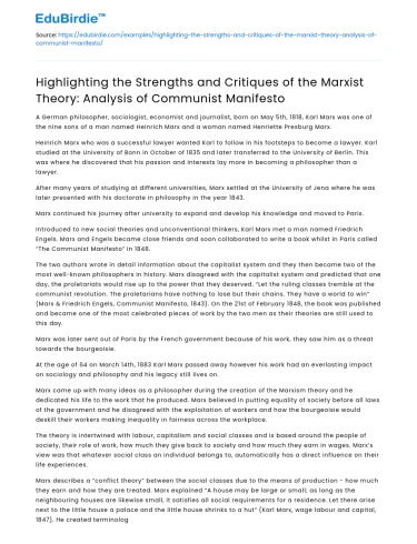 Analyzing Marxist Theory: Strengths and Critiques