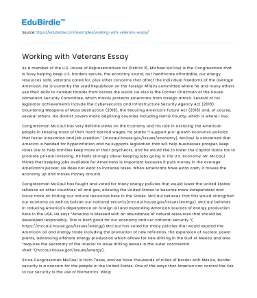 Working with Veterans Essay