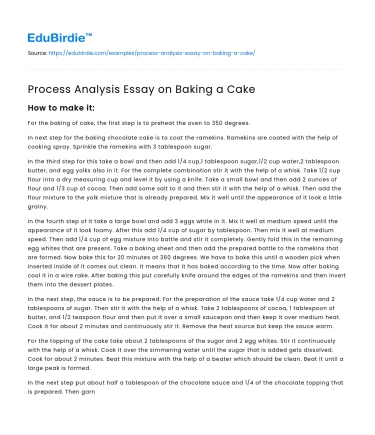 Deconstructing Cake Baking: A Scientific Process