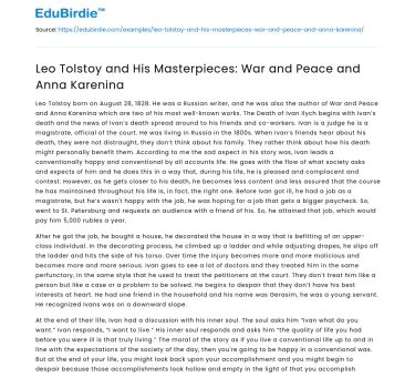 Tolstoy’s Literary Legacy: Analyzing His Opuses