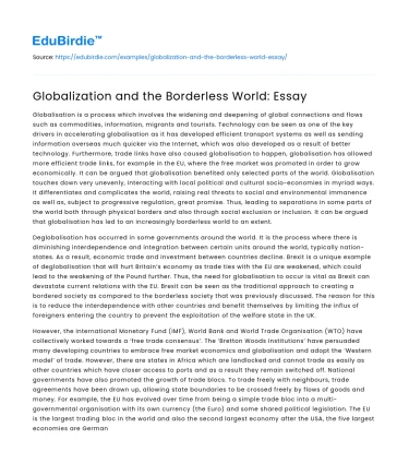 Globalization and the Borderless World: Essay