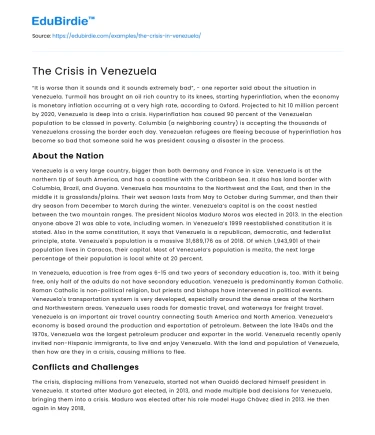The Crisis in Venezuela