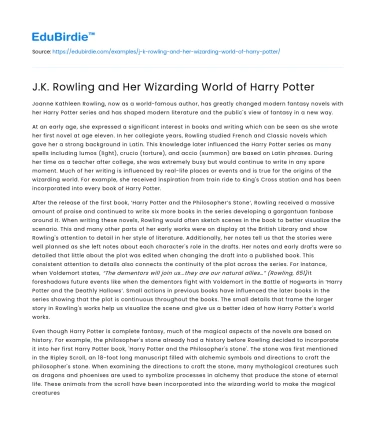 J.K. Rowling and Her Wizarding World of Harry Potter