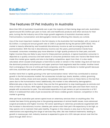 The Features Of Pet Industry In Australia