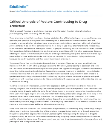 The Complex Web of Drug Dependency