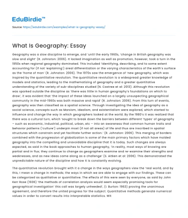 What Is Geography: Essay