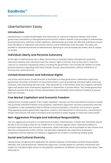 Libertarianism Essay