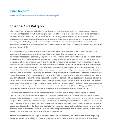 Science And Religion