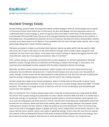 Nuclear Energy Essay