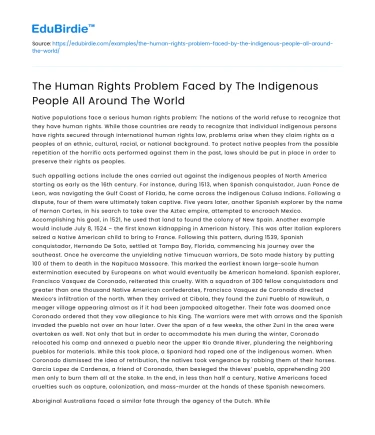 Global Human Rights Issues for Indigenous Peoples