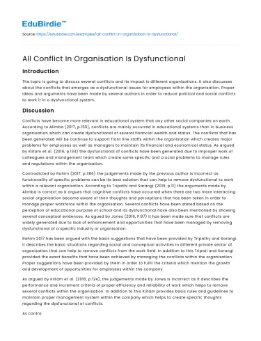 The Role of Conflict in Organizational Dynamics