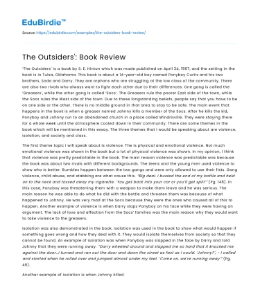 The Outsiders’: Book Review