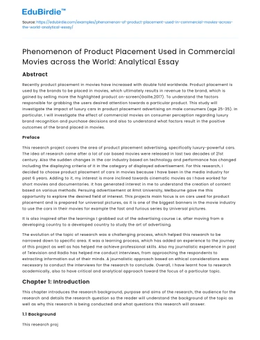Analyzing Product Placement in Commercial Films