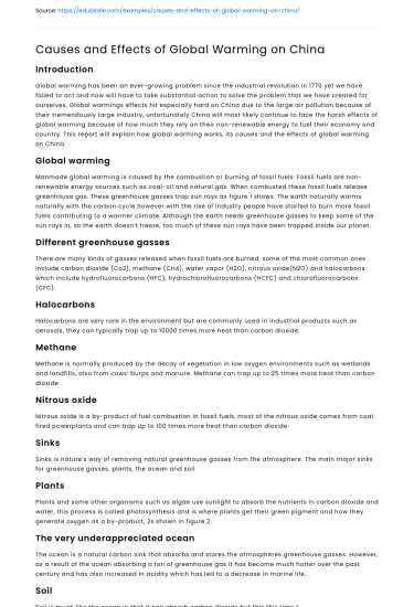 Analyzing Global Warming’s Impact on China