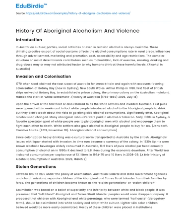 The Historical Roots of Aboriginal Alcoholism and Violence