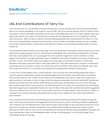 Terry Fox: A Beacon of Hope