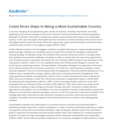 Costa Rica’s Steps to Being a More Sustainable Country