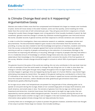 Is Climate Change Real and Is It Happening? Argumentative Essay