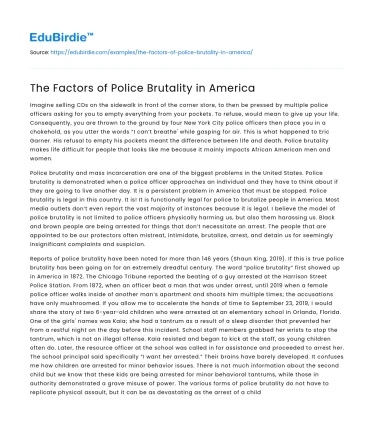 The Factors of Police Brutality in America