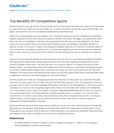 The Benefits Of Competitive Sports