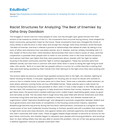 Analyzing Racism in ‘The Best of Enemies’ by Osha Gray Davidson