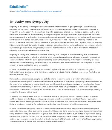 Empathy And Sympathy