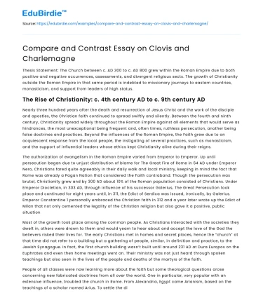 Compare and Contrast Essay on Clovis and Charlemagne