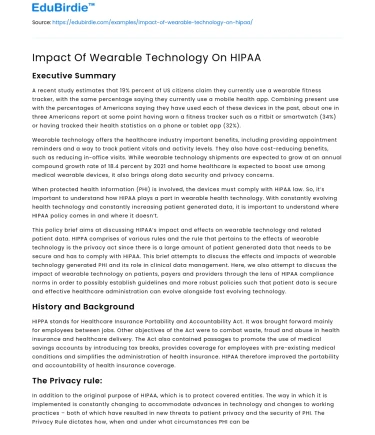 Impact Of Wearable Technology On HIPAA