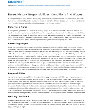 The Evolution and Role of Nursing: A Comprehensive Analysis